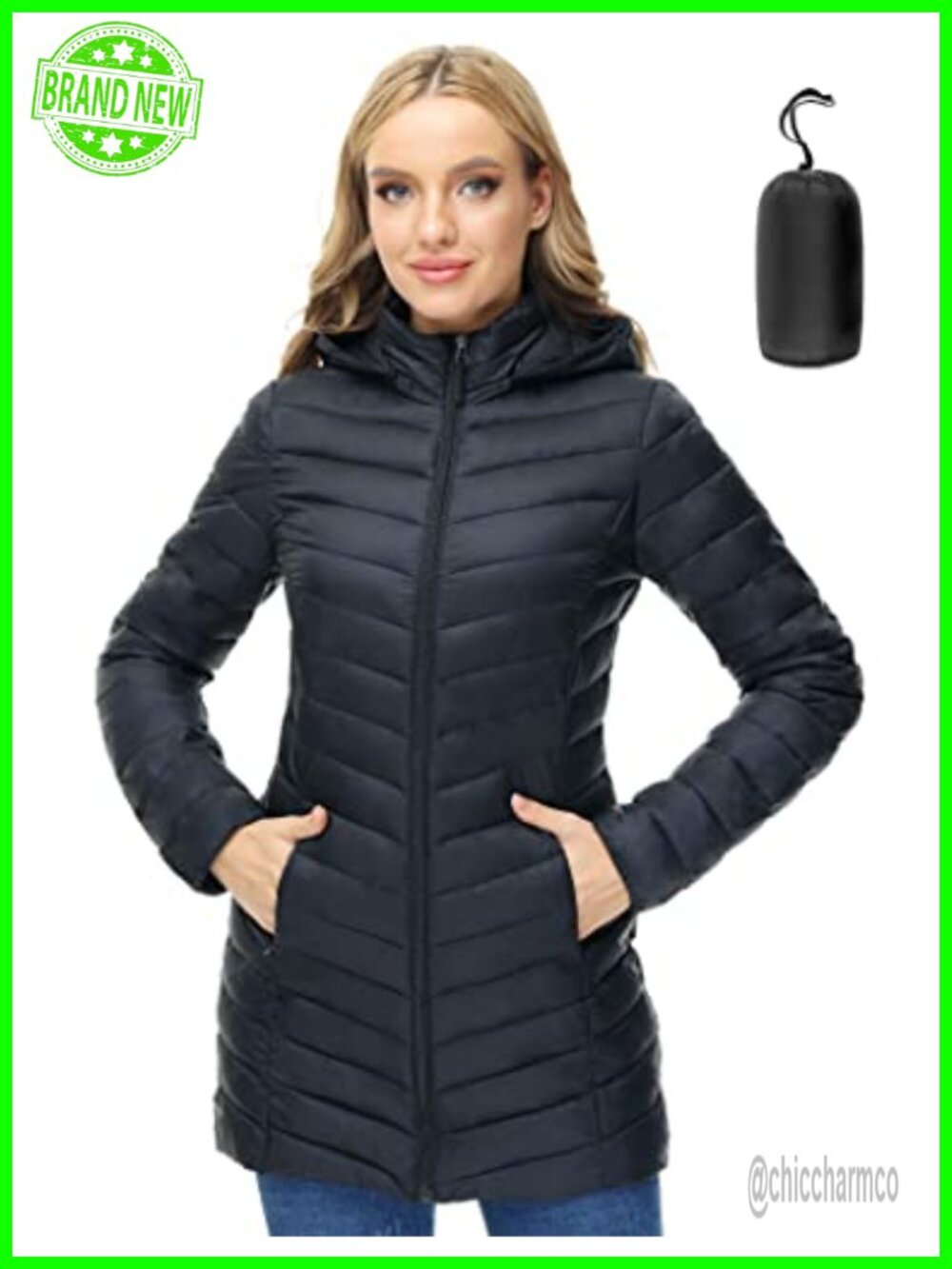 Women's Hooded Packable Lightweight Puffer Jacket Pearl Cotton Quilted Winter